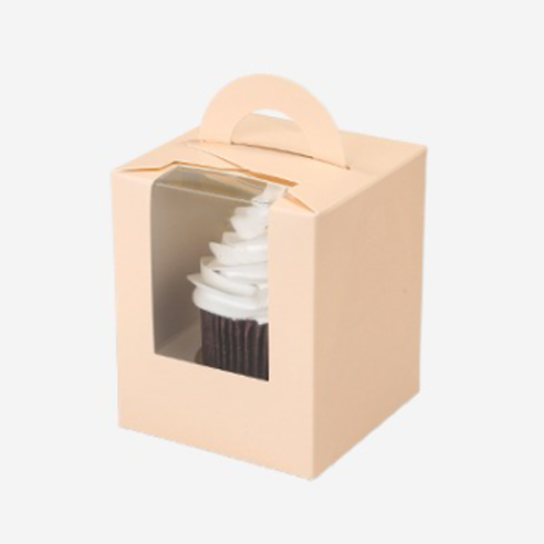 ガーリーカップケーキボックス（ピンク｜6個） 7日後〜 | カップケーキ ピンクペーパーカップケーキボックス 25個 ポータブル シングル個 カップケーキギフトボックス 窓付き インサートハンドル ウェディ